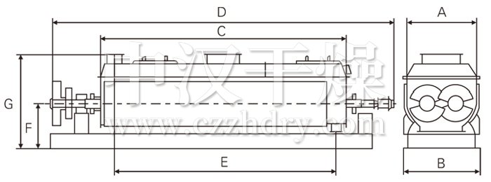 空心桨叶干燥机结构示意图
